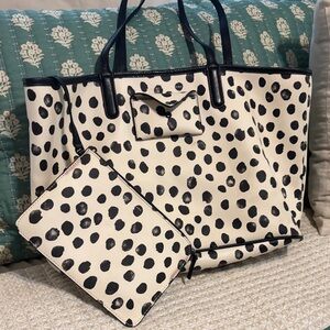 Marc By Marc Jacobs Black and Cream Polka Dot Shoulder Bag Set